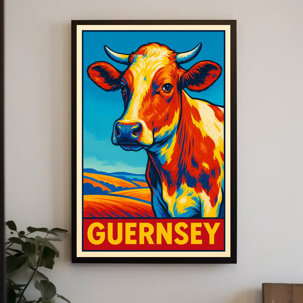 Guernsey Cow Art Poster