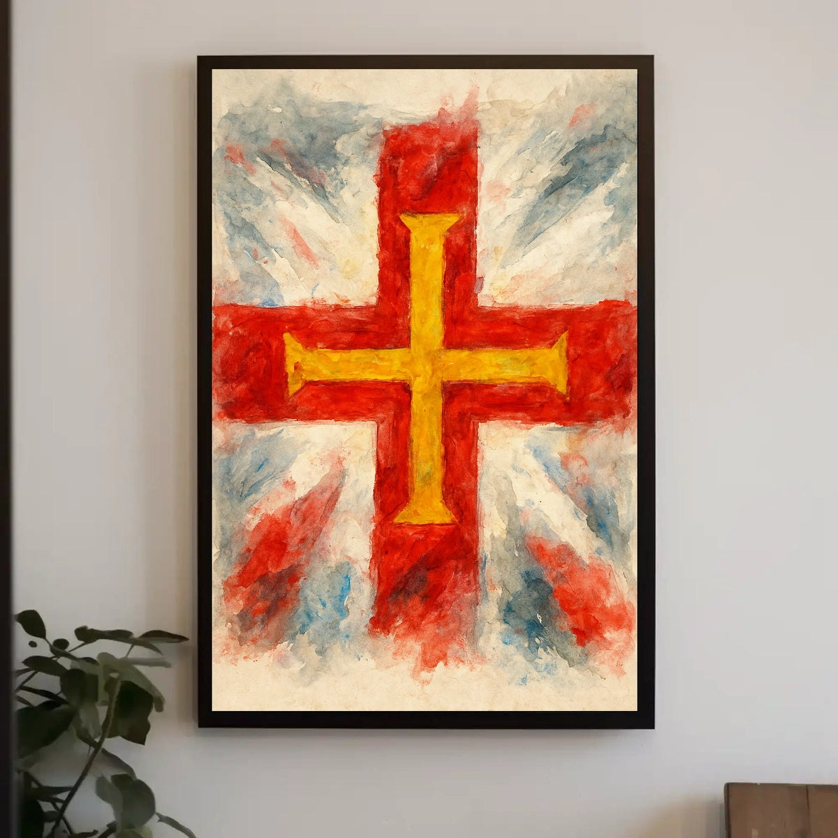 Abstract Cross And Flag Design Abstract Poster