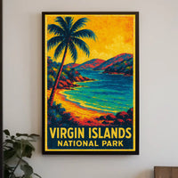 Virgin Islands Vintage Travel Wanderlust Poster