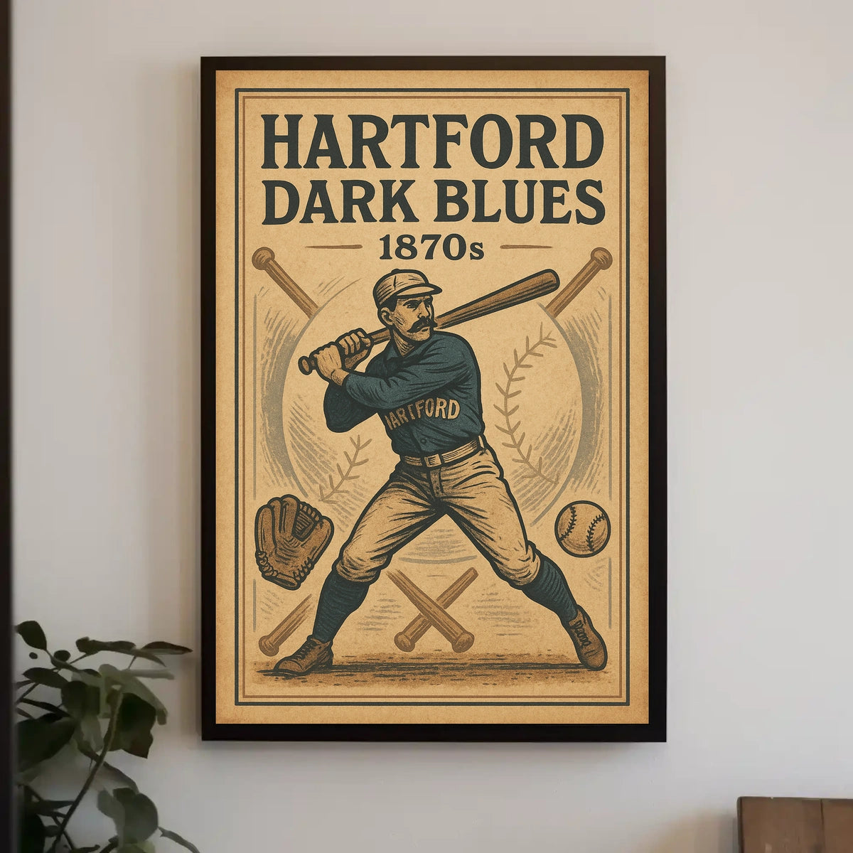 Hartford Dark Blues 1870S Baseball Poster