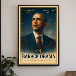 Barack Obama Stylized Portrait Historical or Presidential Poster