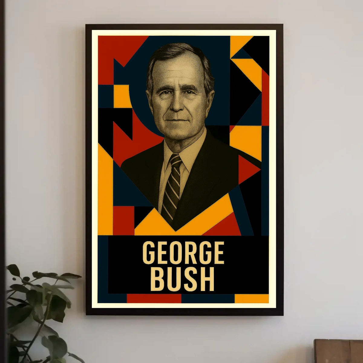 George H. W. Bush 41st President of the United States Abstract Pop Poster