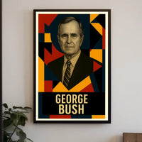 George H. W. Bush 41st President of the United States Abstract Pop Poster
