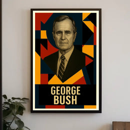 George H. W. Bush 41st President of the United States Abstract Pop Poster
