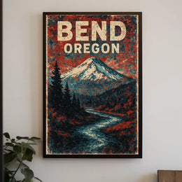 Bend Oregon Scenic Wanderlust Photography Realism Poster
