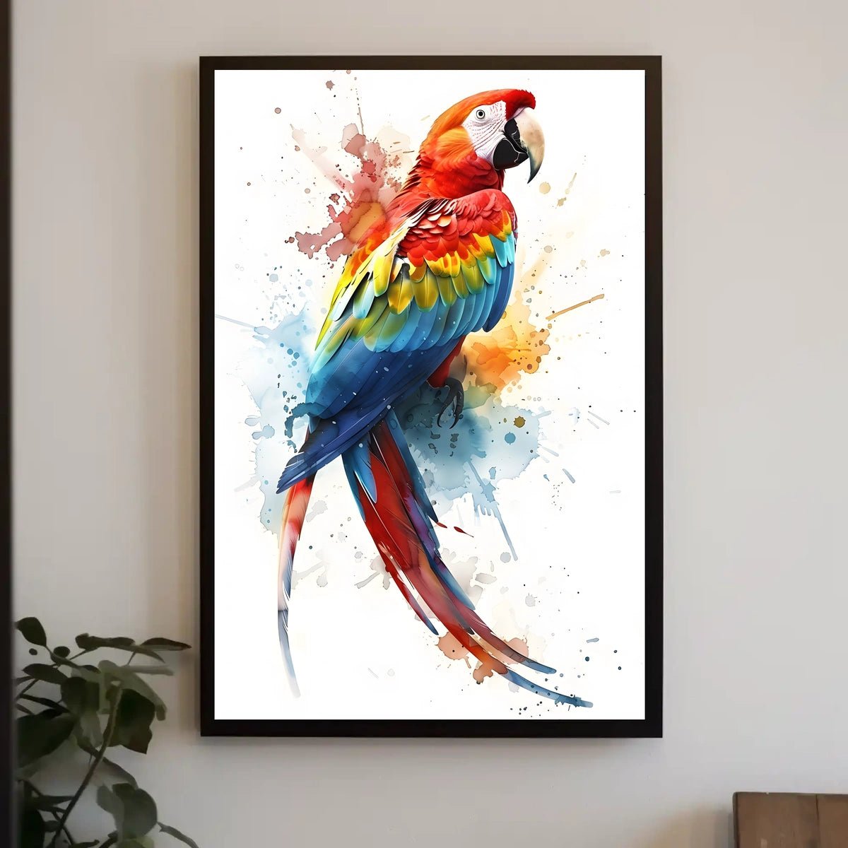 Vibrant Parrot Splash Poster
