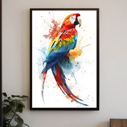 Vibrant Parrot Splash Poster
