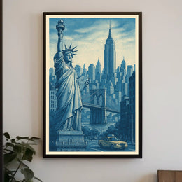 Iconic New York City Poster Wall Art NYC Skyline Decor