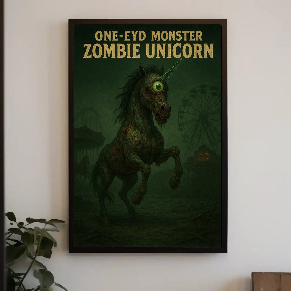 One-Eyed Monster Zombie Unicorn Poster