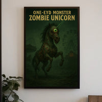 One-Eyed Monster Zombie Unicorn Poster