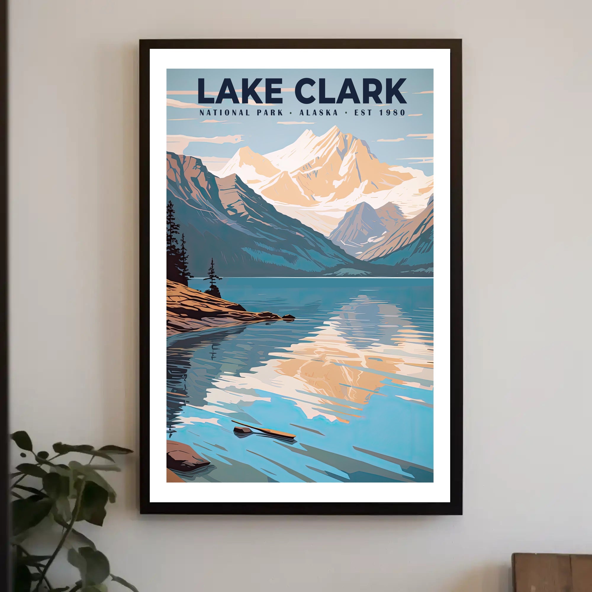 Lake Clark National Park Poster Vintage Travel Art