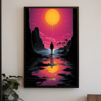 Vivid Sunset Dramatic Silhouette Art Poster - Artistic Poster