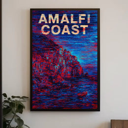 Amalfi Coast Poster Art Print for Coastal Home Decor