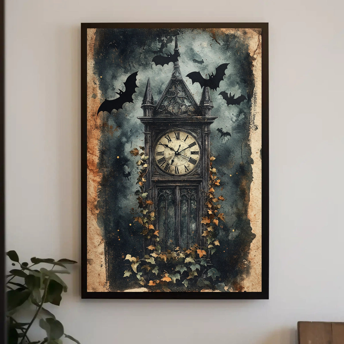Haunted Clock Tower Gothic Artistic Pop Culture Poster
