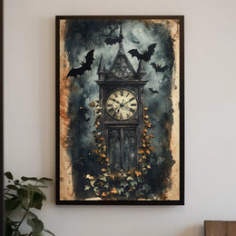 Haunted Clock Tower Gothic Artistic Pop Culture Poster