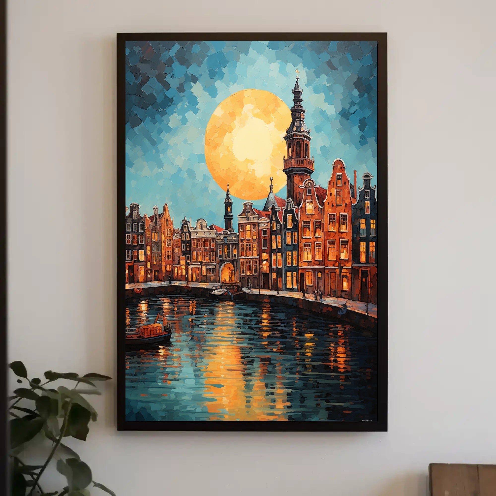 Moonlit Canals Poster
