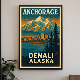 Anchorage and Denali, Alaska Poster