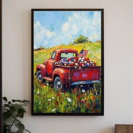 Vintage Floral Crowned Deer In Foggy Forest Poster