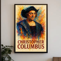 Christopher Columbus Watercolor Exploration Art Poster