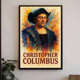 Christopher Columbus Watercolor Exploration Art Poster