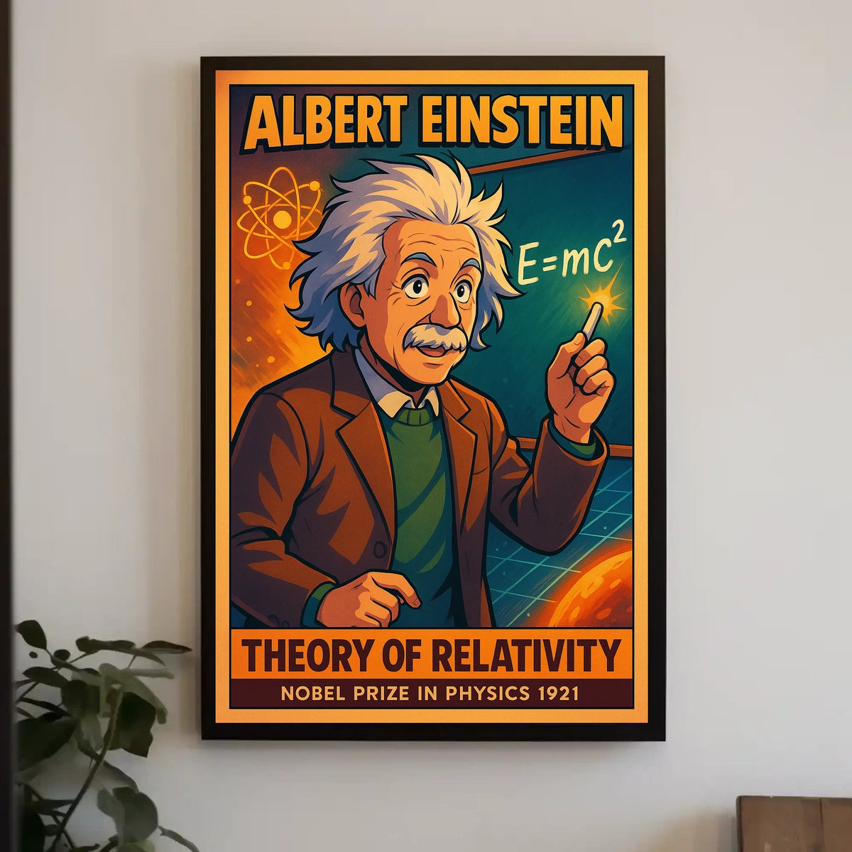 Einstein Relativity Vintage Science Curious Minds Poster