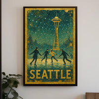 Winter Skating In Seattle Poster