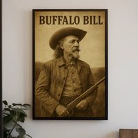 Legendary Western Hero Captivates in American Historical Poster