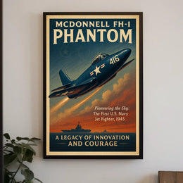 McDonnell FH-1 Phantom Vintage Aviation Poster