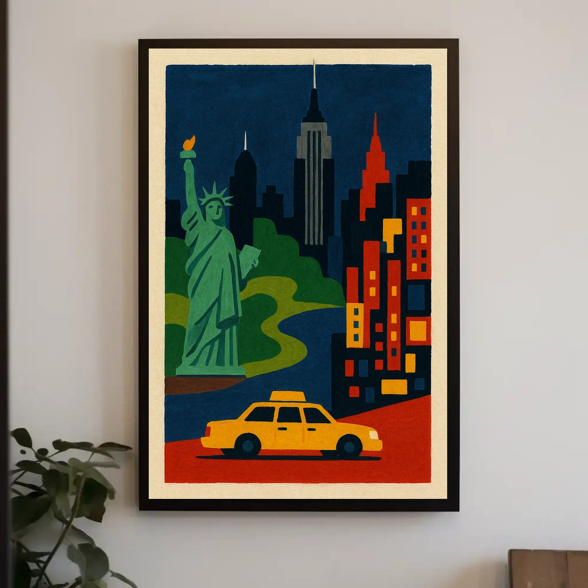 New York City Landmarks Poster Modern Wall Art For Home