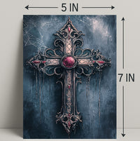 Gothic Cross With Jewels Poster