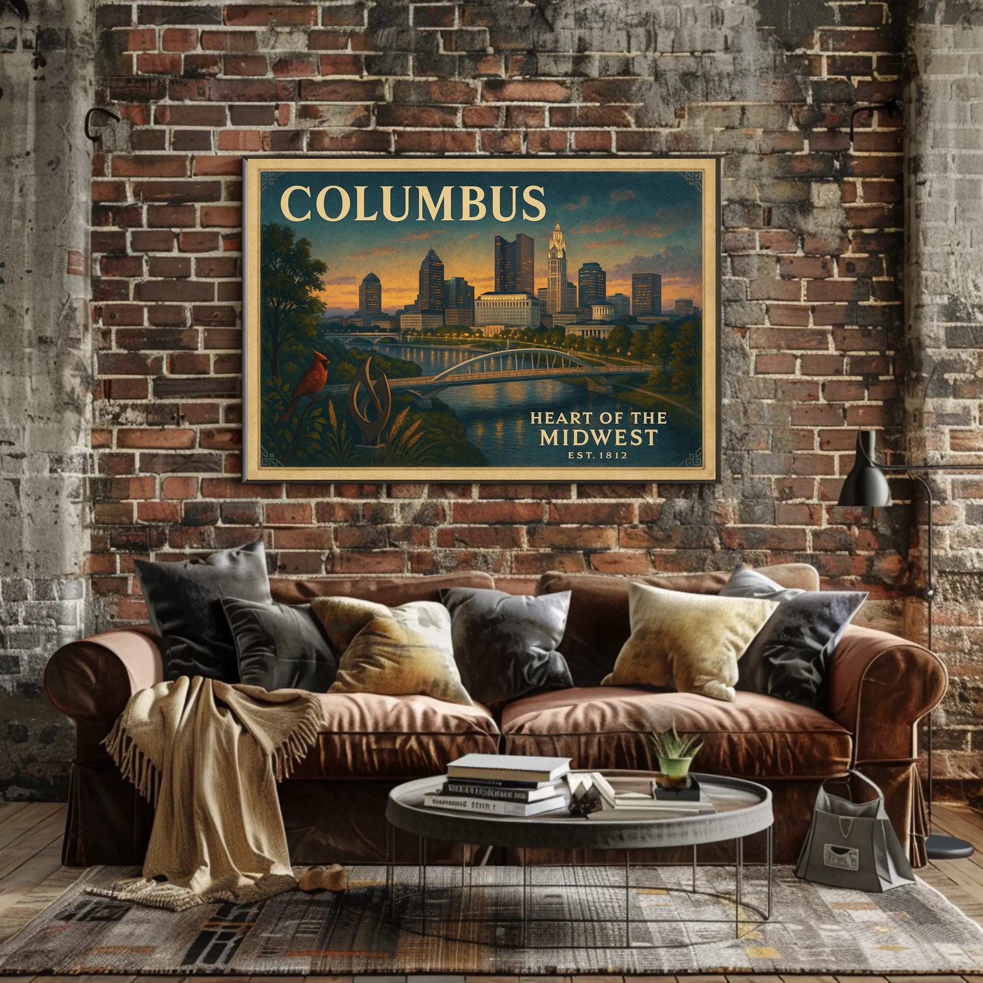 Columbus Skyline Dusk Poster Wall Art