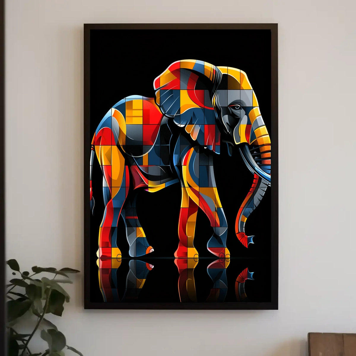 Vibrant Elephant Mosaic Poster