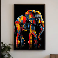 Vibrant Elephant Mosaic Poster