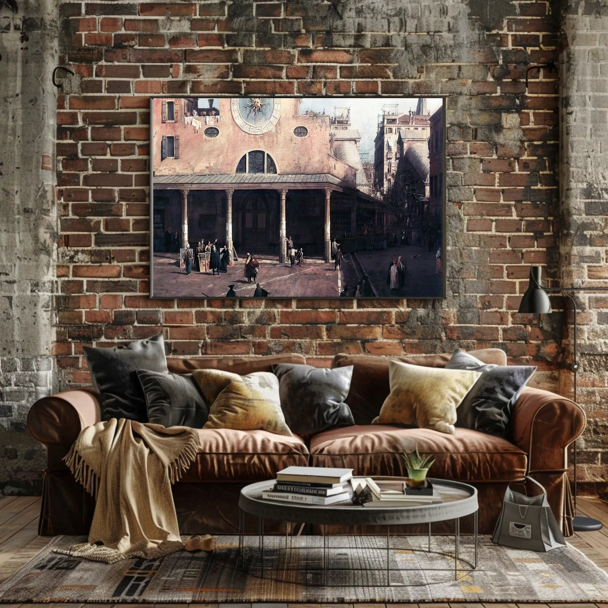 Historical City Scene Renaissance Plaza Urban or Cityscape Poster