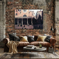Historical City Scene Renaissance Plaza Urban or Cityscape Poster