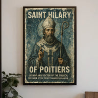 Saint Hilary of Poitiers Vintage Religious Art Poster