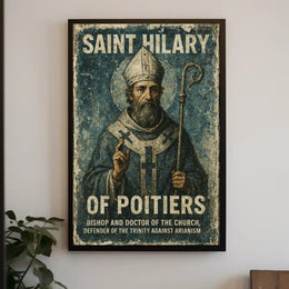 Saint Hilary of Poitiers Vintage Religious Art Poster