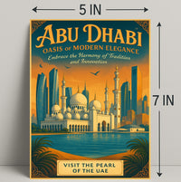 Abu Dhabi Elegance: Vintage Travel Poster
