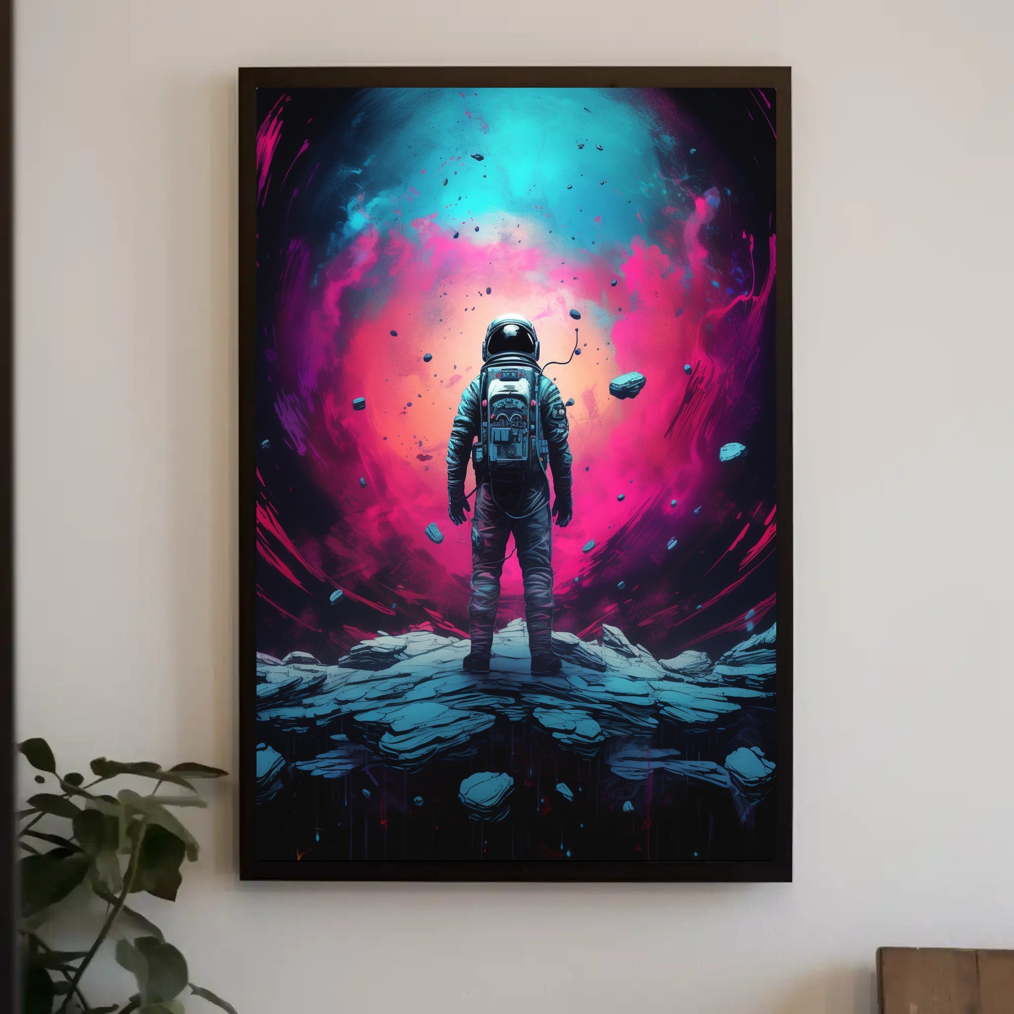 Cosmic Astronaut Adventure Art Print - Futuristic Sci-Fi Poster