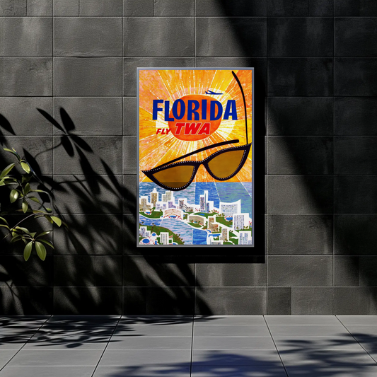 Fly TWA to Florida Travel Poster by David Klein