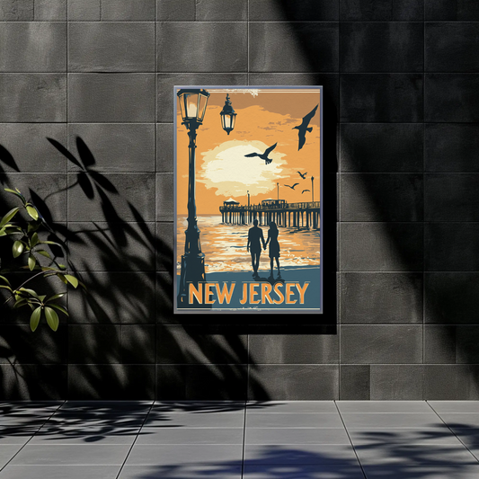 New Jersey Boardwalk Vintage Poster