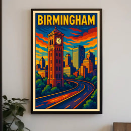 Birmingham Cityscape Poster