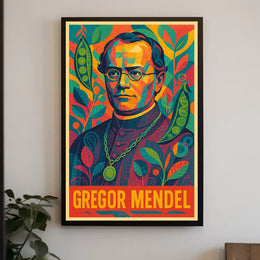 Gregor Mendel Genetics Pioneer Educational Poster