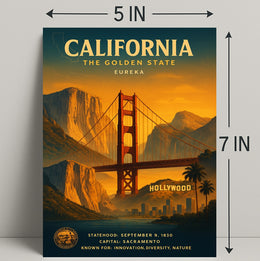 California The Golden State Vintage Poster PosterGoat
