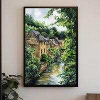 Luxembourg Grund District Riverside Scene Classic Poster