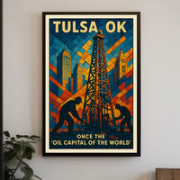 Tulsa Oil Capital Heritage Travel Poster