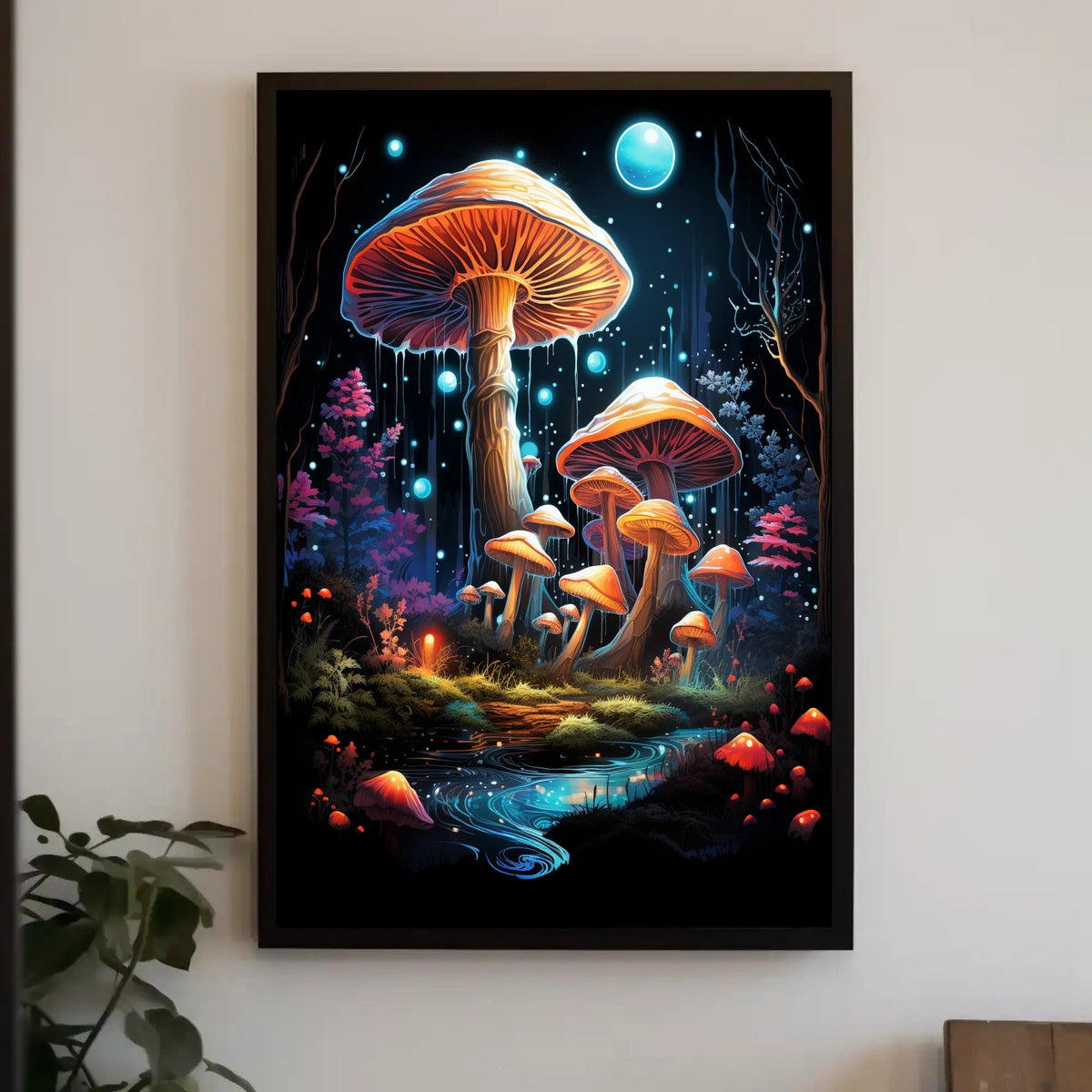 Mystical Luminescent Forest Fantasy Art Poster