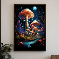 Mystical Luminescent Forest Fantasy Art Poster