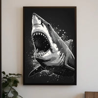 Ferocious Shark Illustration Poster