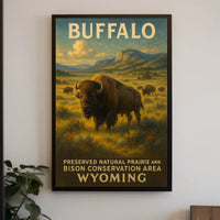 Buffalo Conservation Wyoming Scenic Wildlife Poster